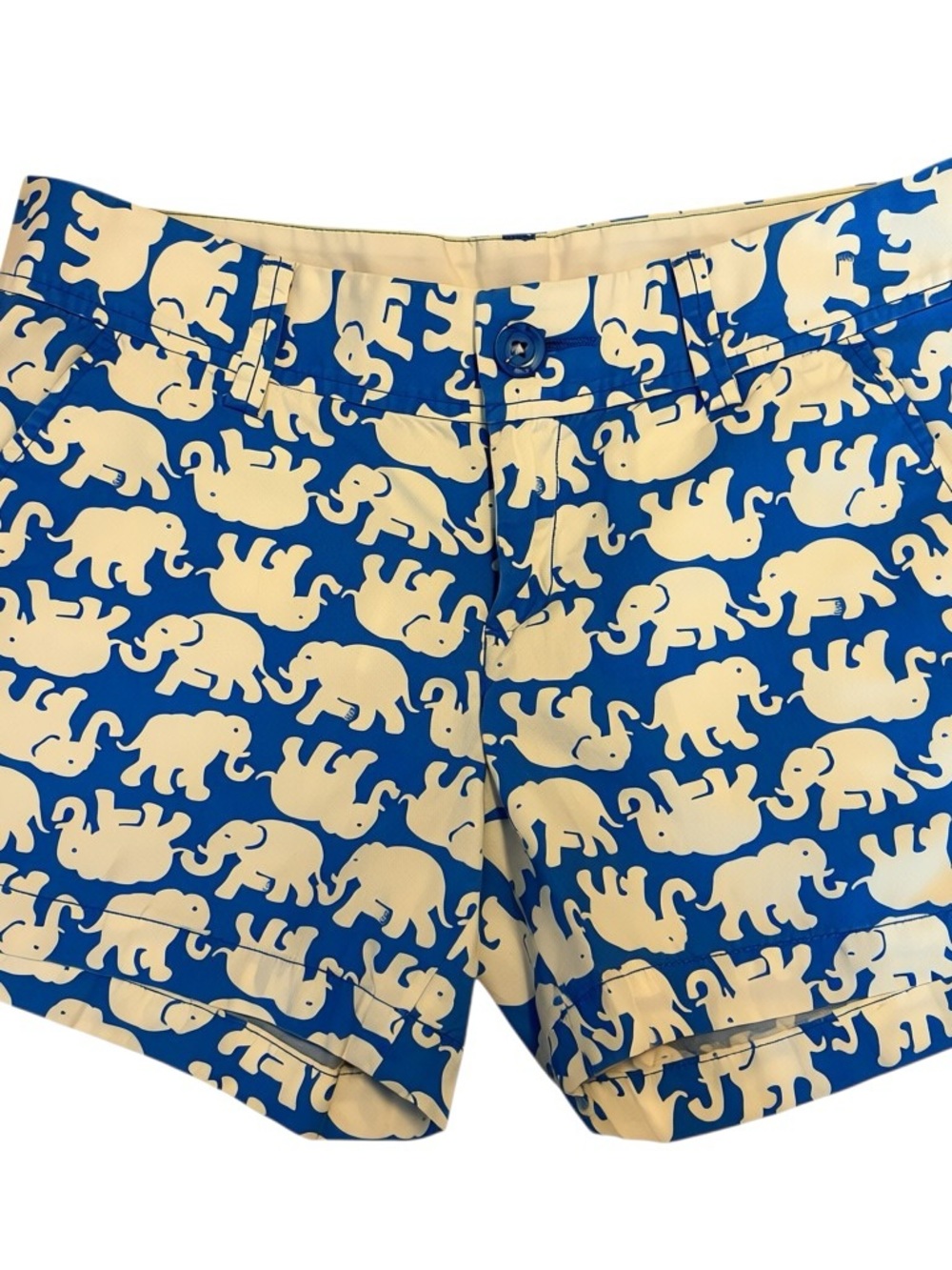 ♾️Lilly Pulitzer The Callahan Shorts Blue Tusk In The Sun Elephant Sz 4 Resort♾️